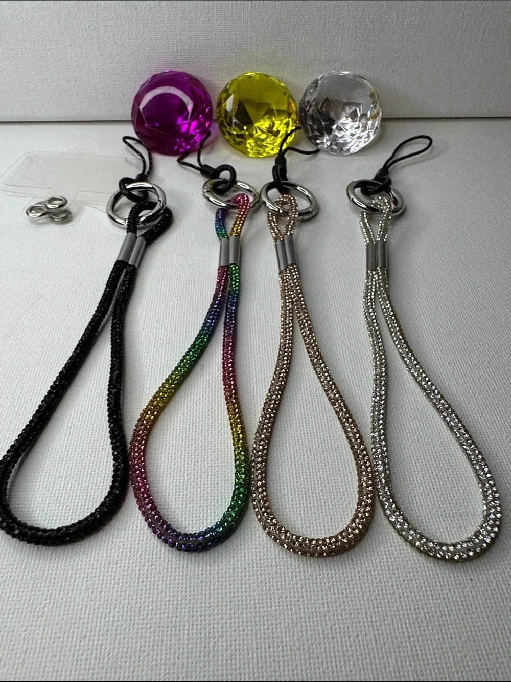 Rhinestone Bling Charm Phone Wristlet Strap - Pick 1